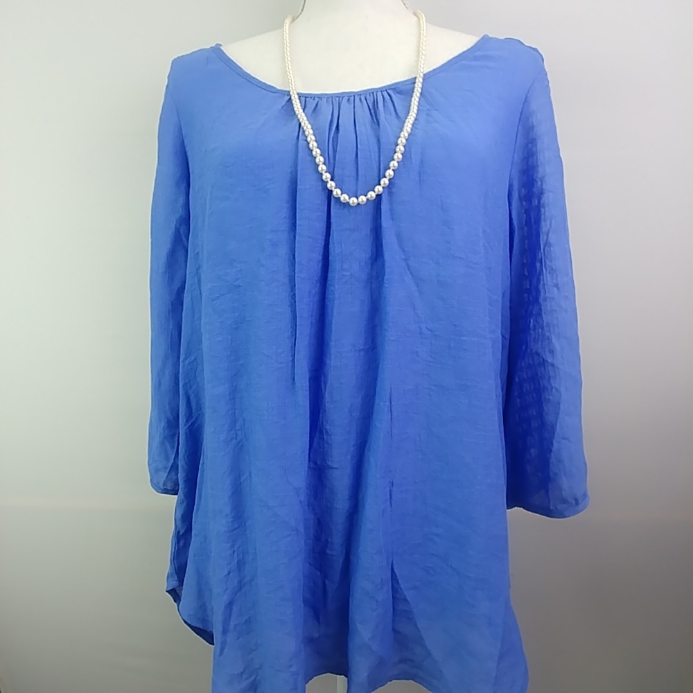 Blue Women Unique Spectrum Tunic Top